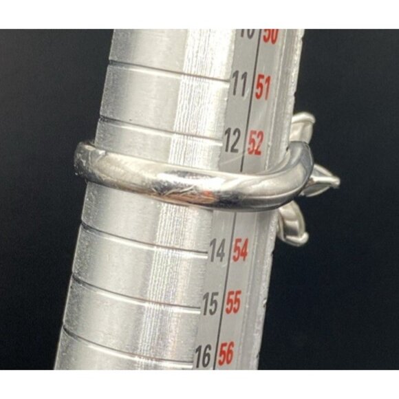 Sterling Silver CZ Flower Ring Marquise 925 Plumeria Daisy Size 6.5 April Bday - Picture 8 of 11